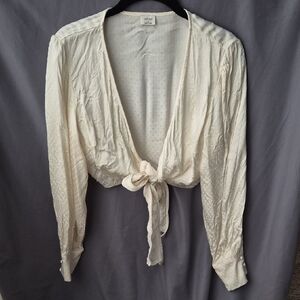 Wilfred Polka Dot Cream Crop Top